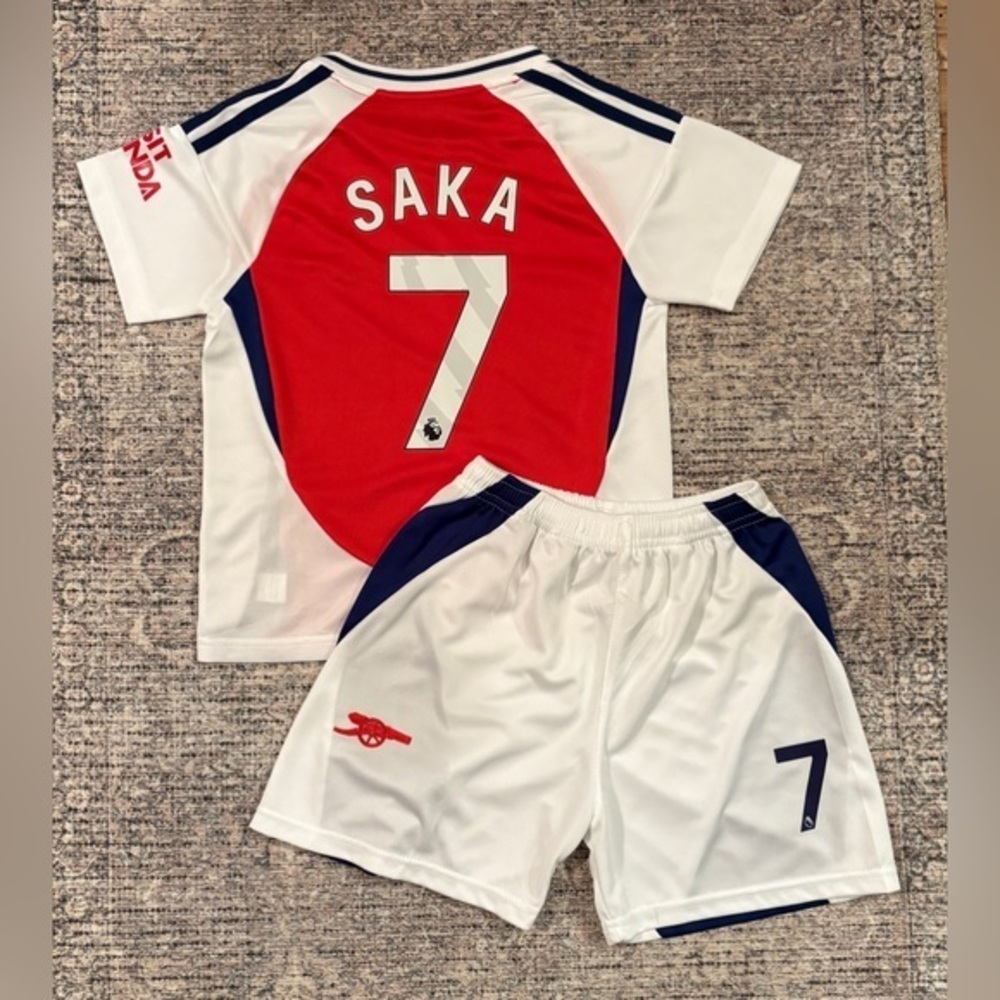 Bukayo Saka Kids Youth Jersey Arsenal Footballer 2 Piece Set New With Tags